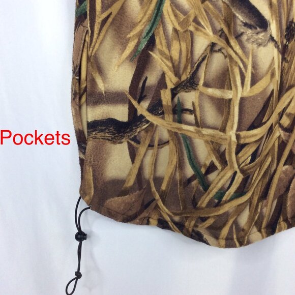 Herter's Fleece Camo Vest Mens Size XL Full Zip Advantage Wetlands Hunting - Picture 7 of 9